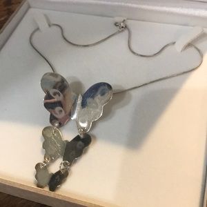 EUC Silver Butterfly Necklace